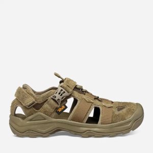 Teva Omnium Suede - Pánske Sandále - Tmavo Olivovo Zelená